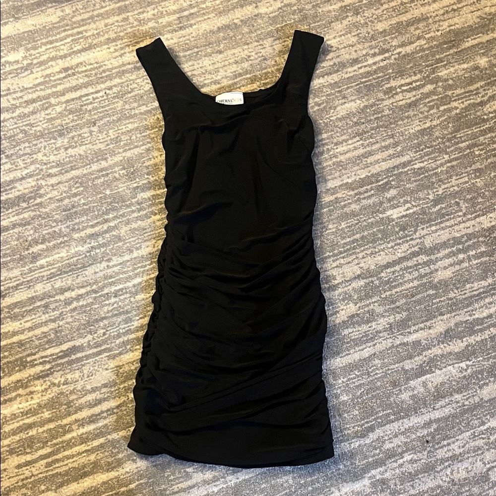 Cheryl Kids Black Ruched Dress